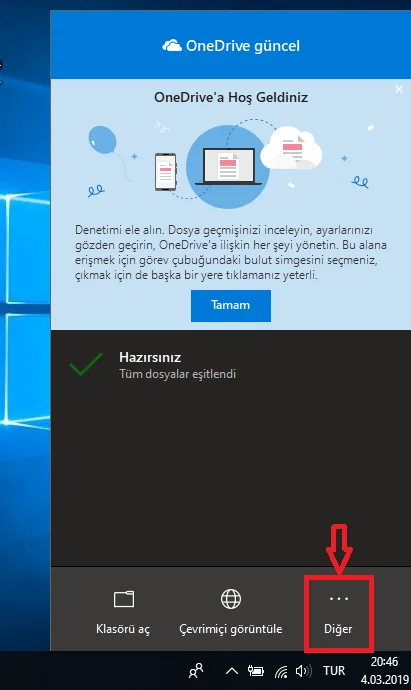 OneDriveı Windows 10da Varsayılan Kaydetme Konumu Olarak Ayarlama 7 - OneDrive, Windows 10'da Varsayılan Kaydetme Konumu Olarak Nasıl Ayarlanır?