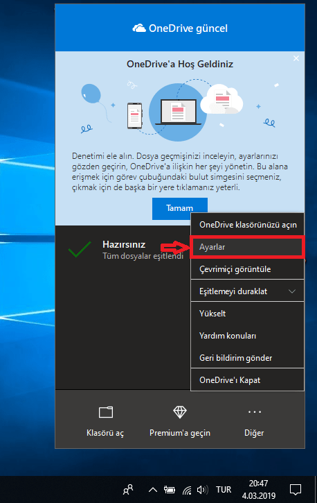 OneDriveı Windows 10da Varsayılan Kaydetme Konumu Olarak Ayarlama 8
