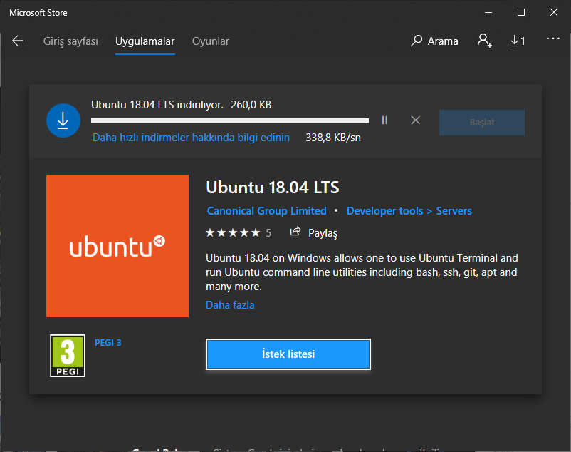 Windows 10da Linux için Windows Alt Sistemi Kurulumu ve Linuxu Çalıştırma 16