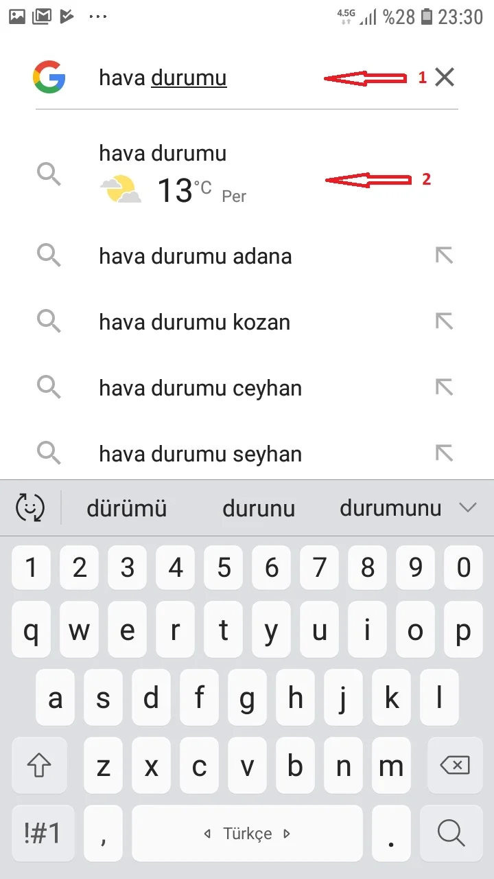 Androidde Googleın Gizli Hava Durumu Uygulamasını Ana Ekrana Nasıl Ekleme 2 - Android'de, Google'ın Gizli Hava Durumu Uygulamasını Ana Ekrana Ekleme!