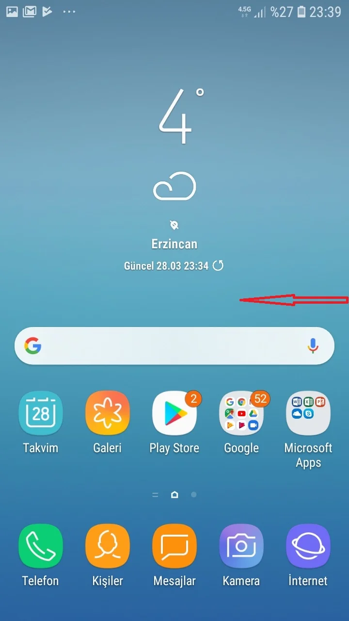 Androidde Googleın Gizli Hava Durumu Uygulamasını Ana Ekrana Nasıl Ekleme 7 - Android'de, Google'ın Gizli Hava Durumu Uygulamasını Ana Ekrana Ekleme!