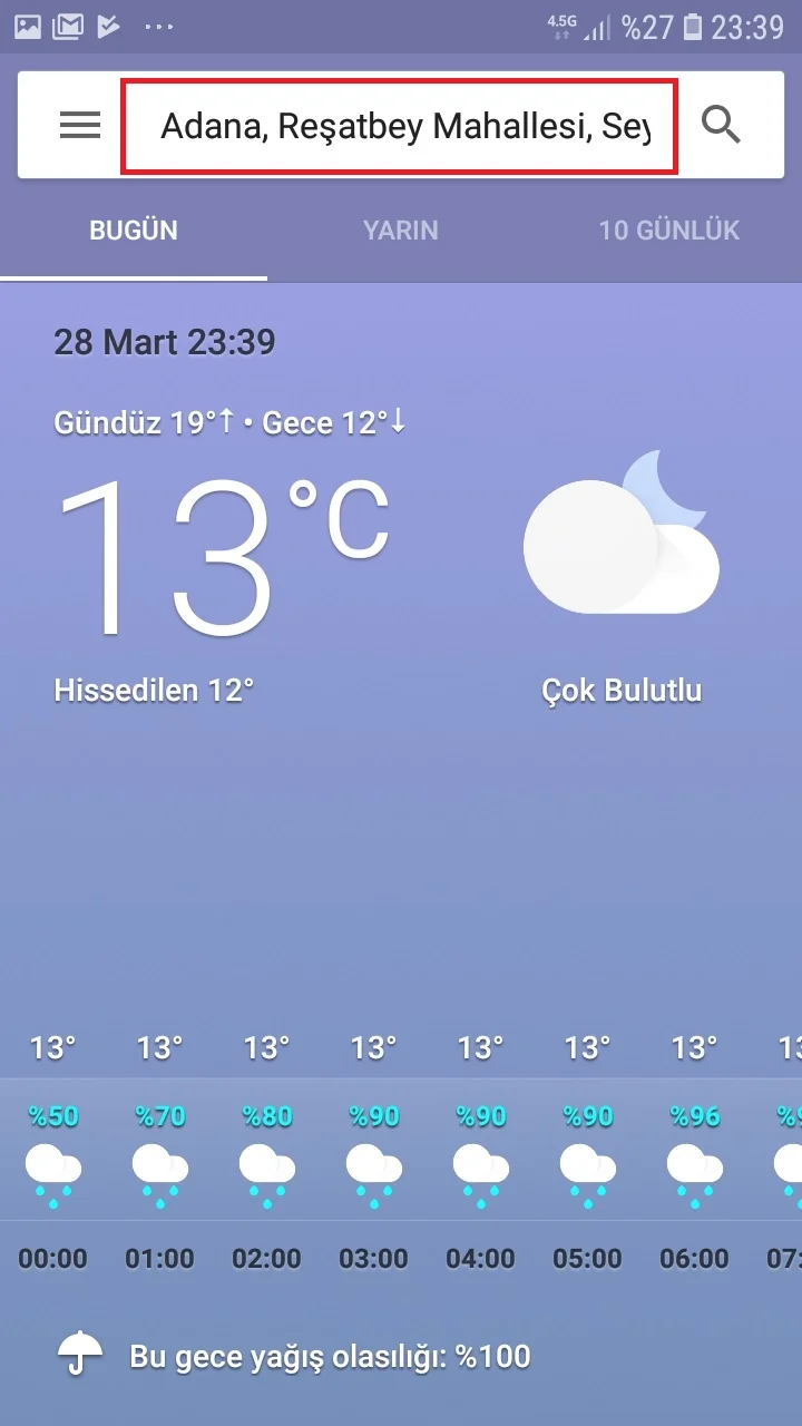 Androidde Googleın Gizli Hava Durumu Uygulamasını Ana Ekrana Nasıl Ekleme 9 - Android'de, Google'ın Gizli Hava Durumu Uygulamasını Ana Ekrana Ekleme!