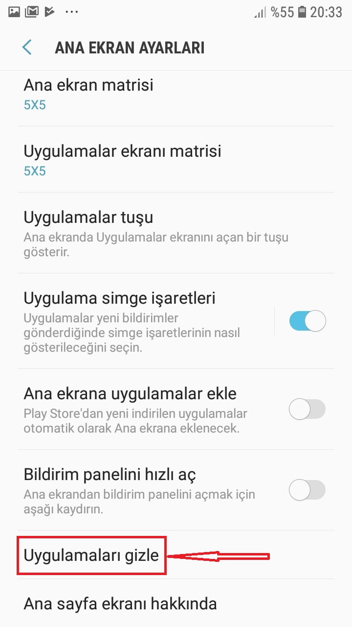 Samsung Android Telefonlarda Uygulama Gizleme 4