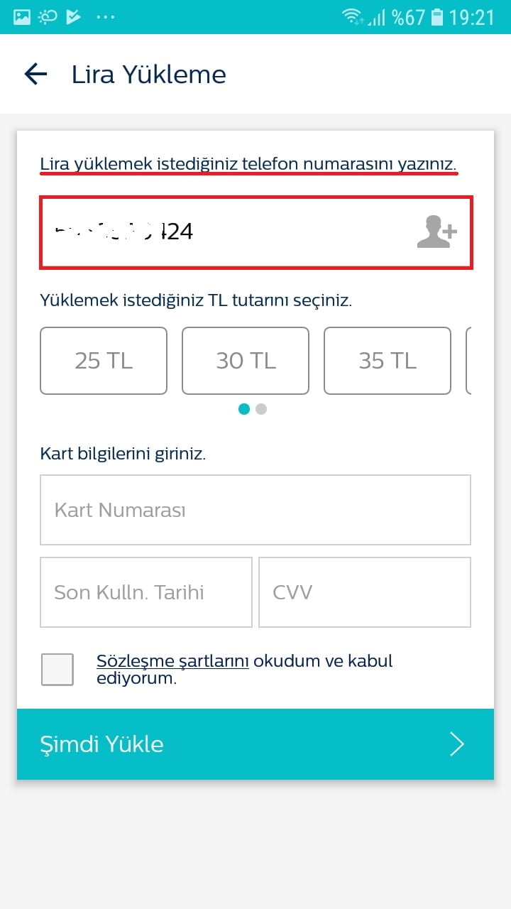 Androidde ve iOSta Türk Telekom Online İşlemler Uygulaması ile Lira Kontör Yükleme 11
