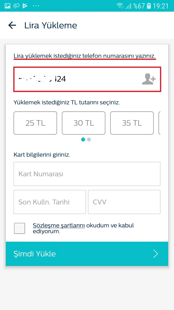 Androidde ve iOSta Türk Telekom Online İşlemler Uygulaması ile Lira Kontör Yükleme 11 - Android'de ve iOS'ta Türk Telekom Online İşlemler Uygulaması ile Lira (Kontör) Yükleme!