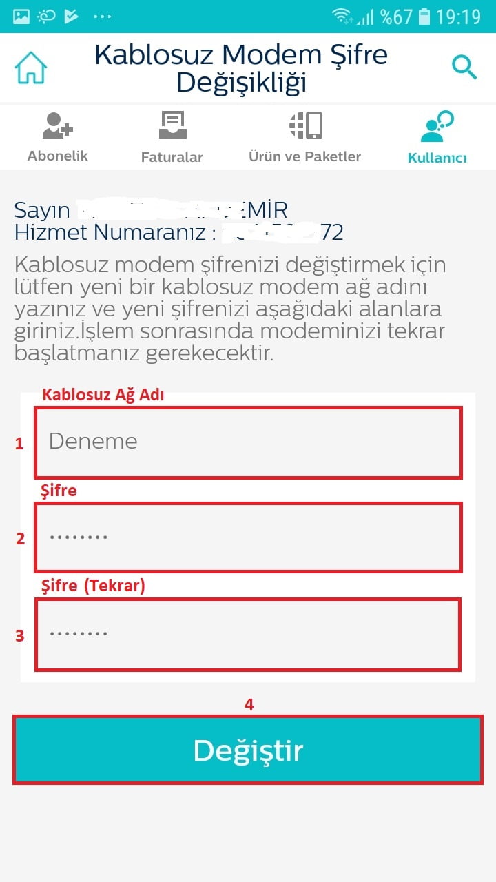 Androidde ve iOSta Türk Telekom Online İşlemler Uygulaması ile Wi Fi Şifresi Değiştirme 11