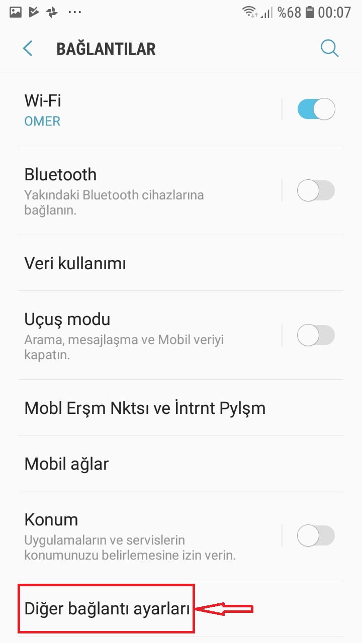 Samsung Android Telefonlarda Yazıcı Ekleme 5
