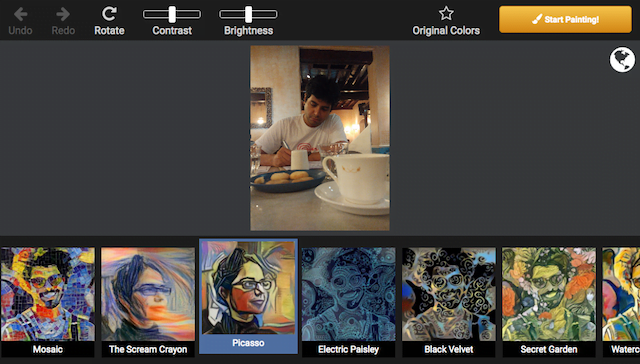 Andoridde iOSta veya Webte Fotoğrafları Sanata Dönüştürebileceğiniz 5 Ücretsiz Uygulama 3