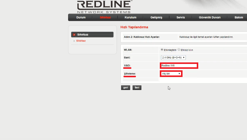 REDLINE RL WMR2300 ADSL2 Modem Kurulumu ve Kablosuz Ayarlar 6