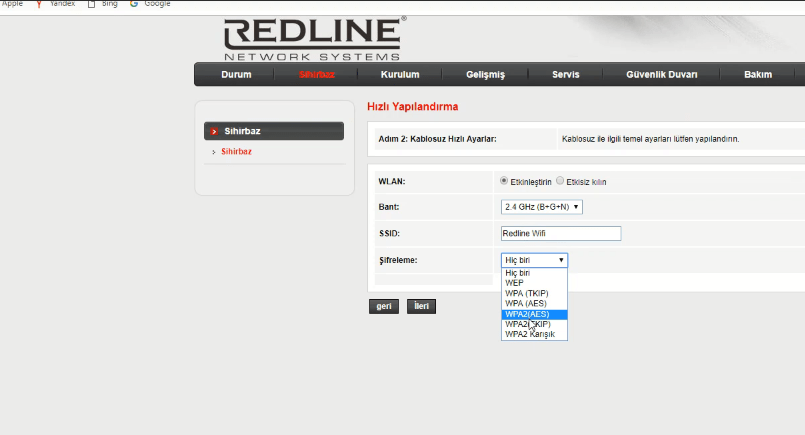 REDLINE RL WMR2300 ADSL2 Modem Kurulumu ve Kablosuz Ayarlar 7