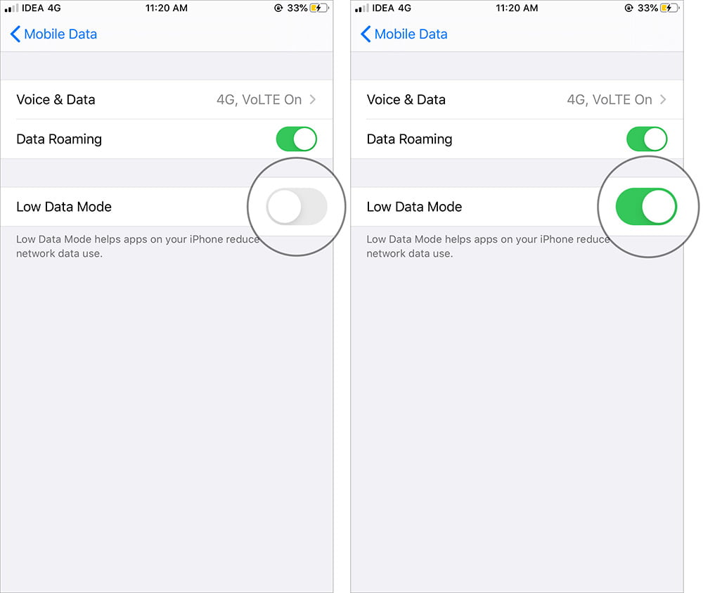 iOS 13 ve iPadOS 13te Düşük Veri Modu Nasıl Etkinleştirilir 3