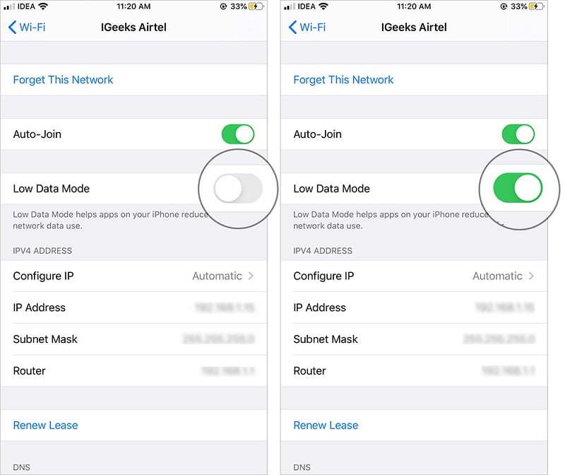 iOS 13 ve iPadOS 13te Düşük Veri Modu Nasıl Etkinleştirilir 6