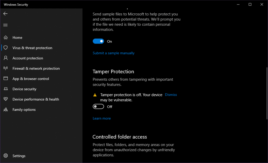 Windows 10da Dış Koruma Koruması nasıl açılır ve kapatılır 1