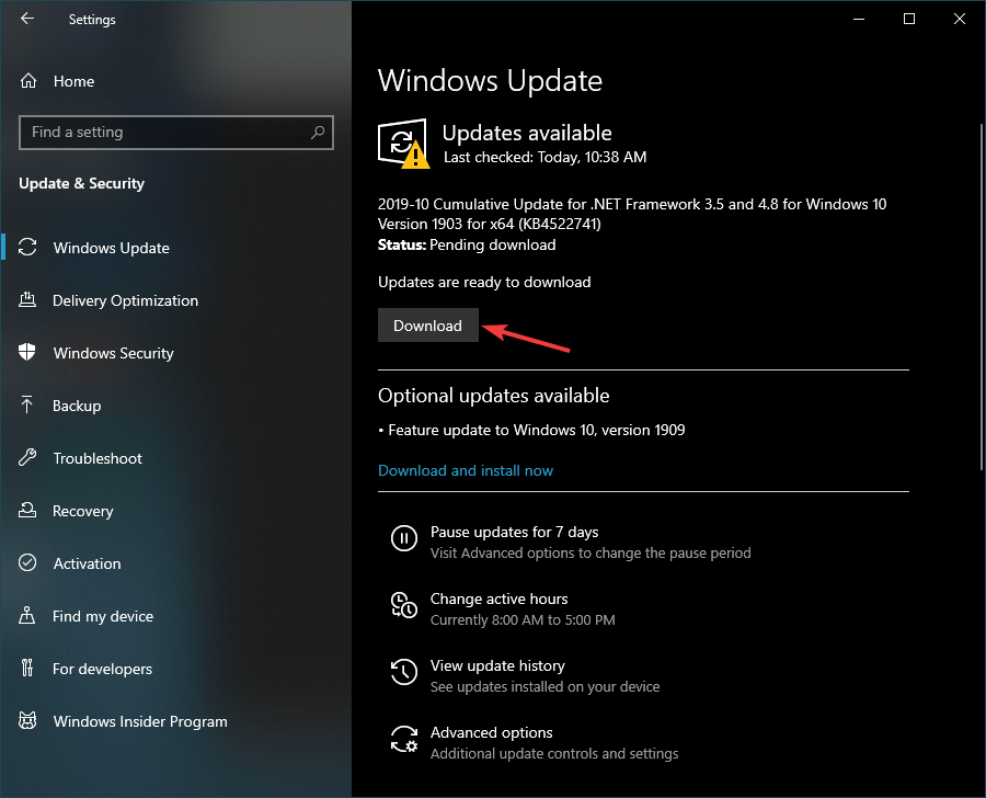 Windows Update Kırmızı Ünlem İşareti 1