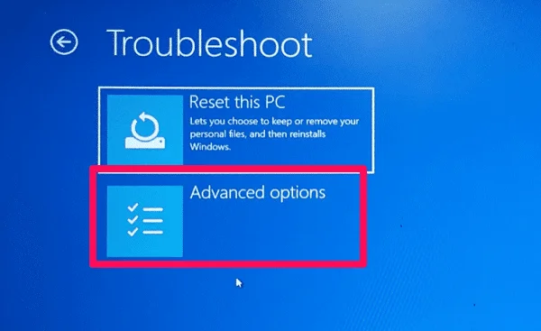advanced options - Windows 10'u Güvenli Modda Kolayca Önyükleme
