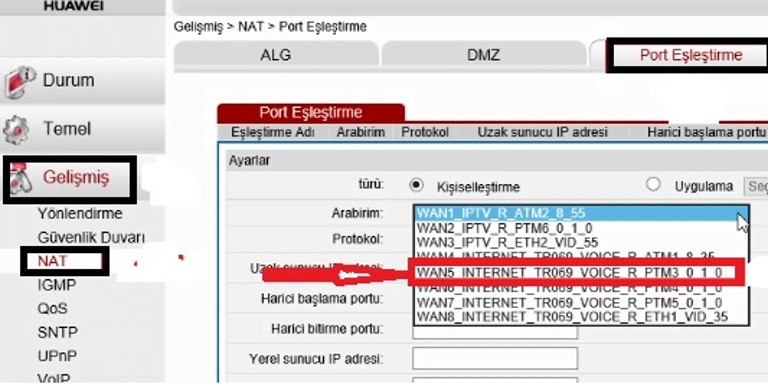 Resim2 1 - HUAWEİ HG532S PORT AÇMA İŞLEMİ