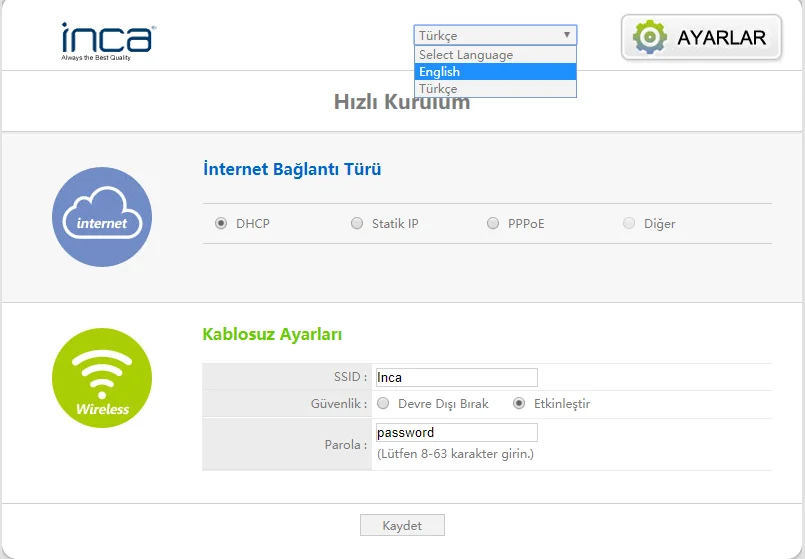 İnca IAP-700NR Router Kurulum inca - İnca IAP-700NR Router Kurulum
