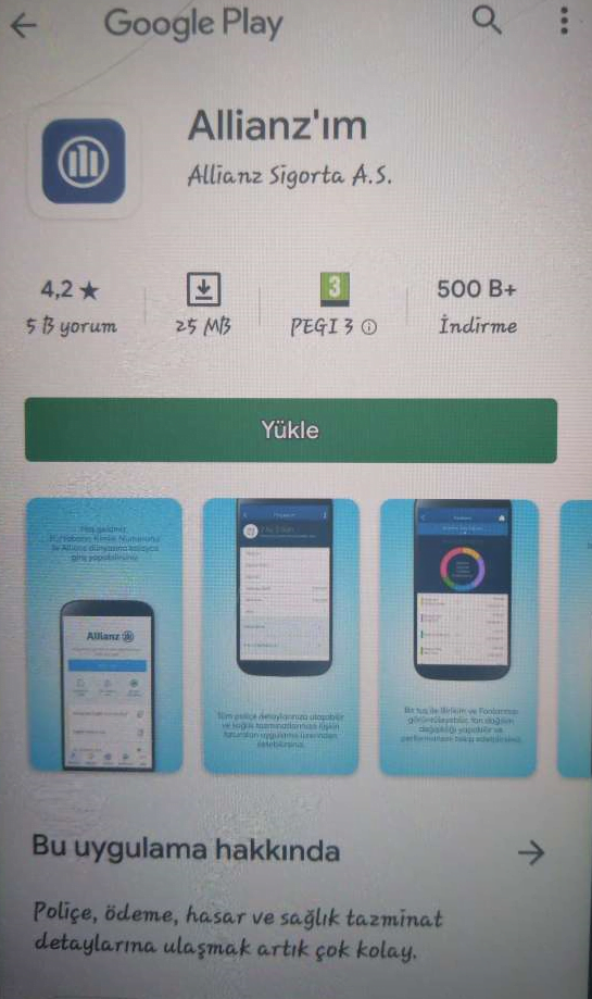 Dr. Allianz Android Cihaza İndirme