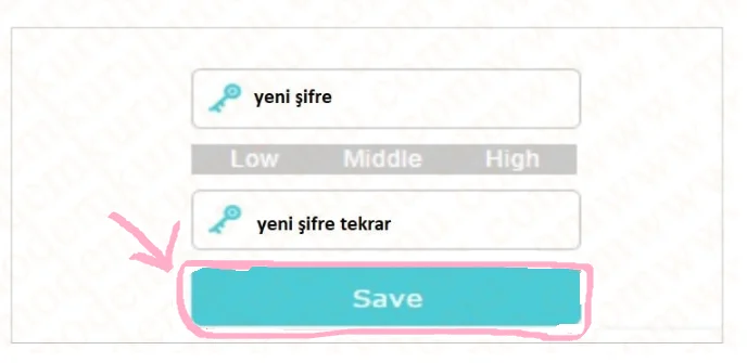 2ARAYÜZ YENİ ŞİFRE SAVE - tp-link-archer-vr2800 kablosuz modem kurulumu