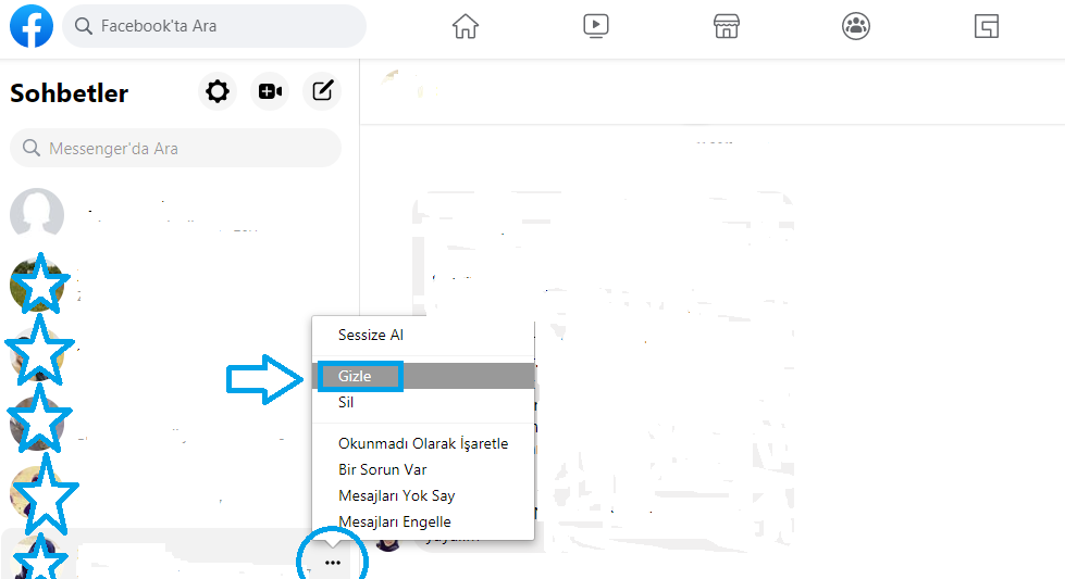 Facebook Messenger gizlenmiş mesajlara ulaşma