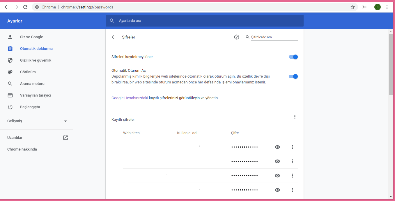Chrome Şifre Kaydetme Uyarısını Kapatma Nasıl Yapılır
