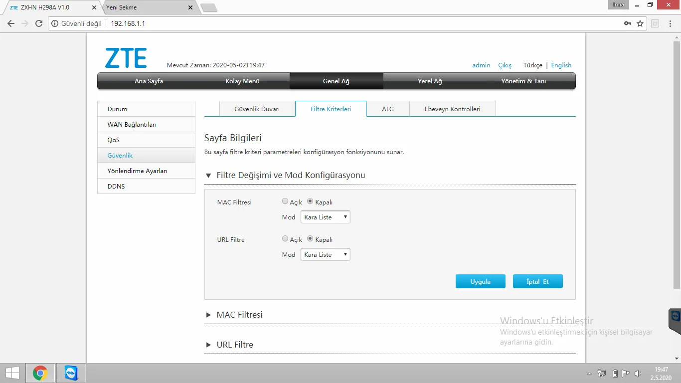 screenshot5 - Zte 298a Modemde Mac Filtreleme Nasıl yapılır?