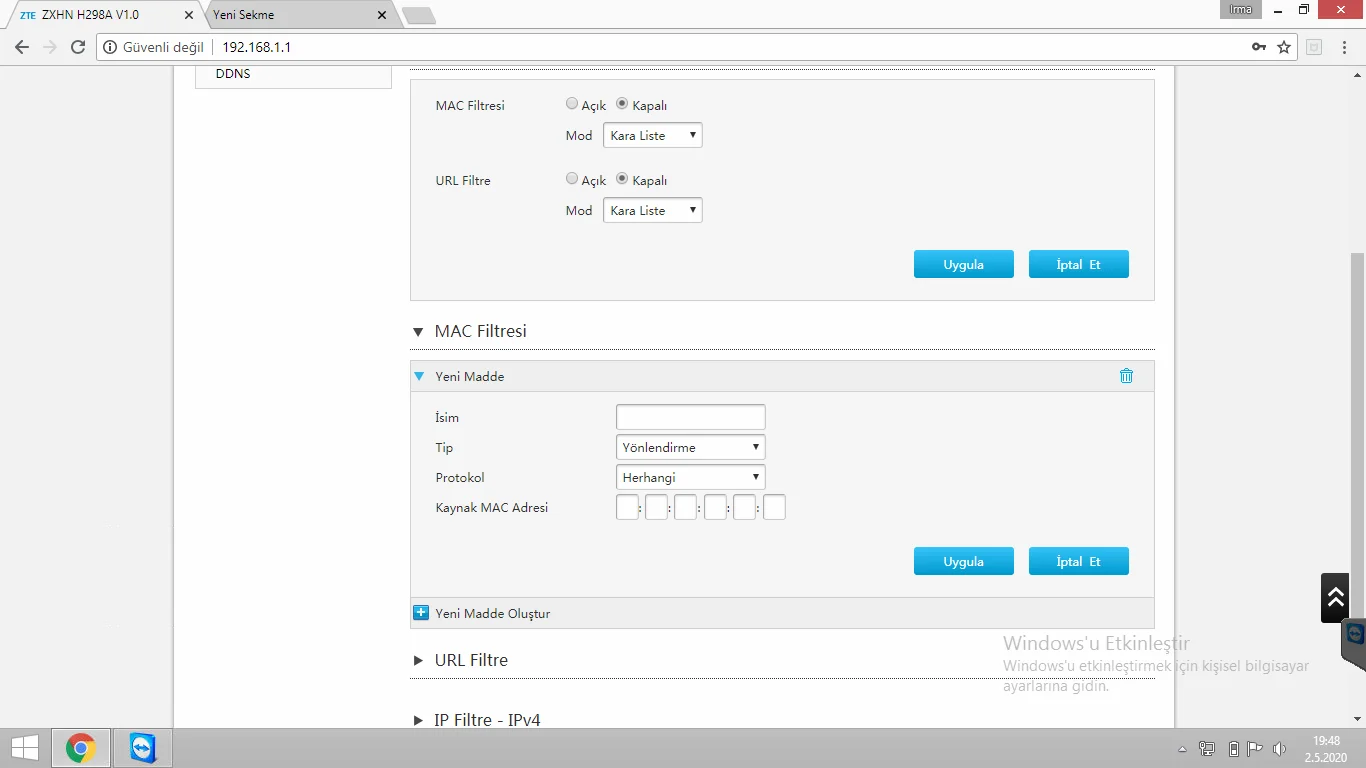 screenshot6 - Zte 298a Modemde Mac Filtreleme Nasıl yapılır?