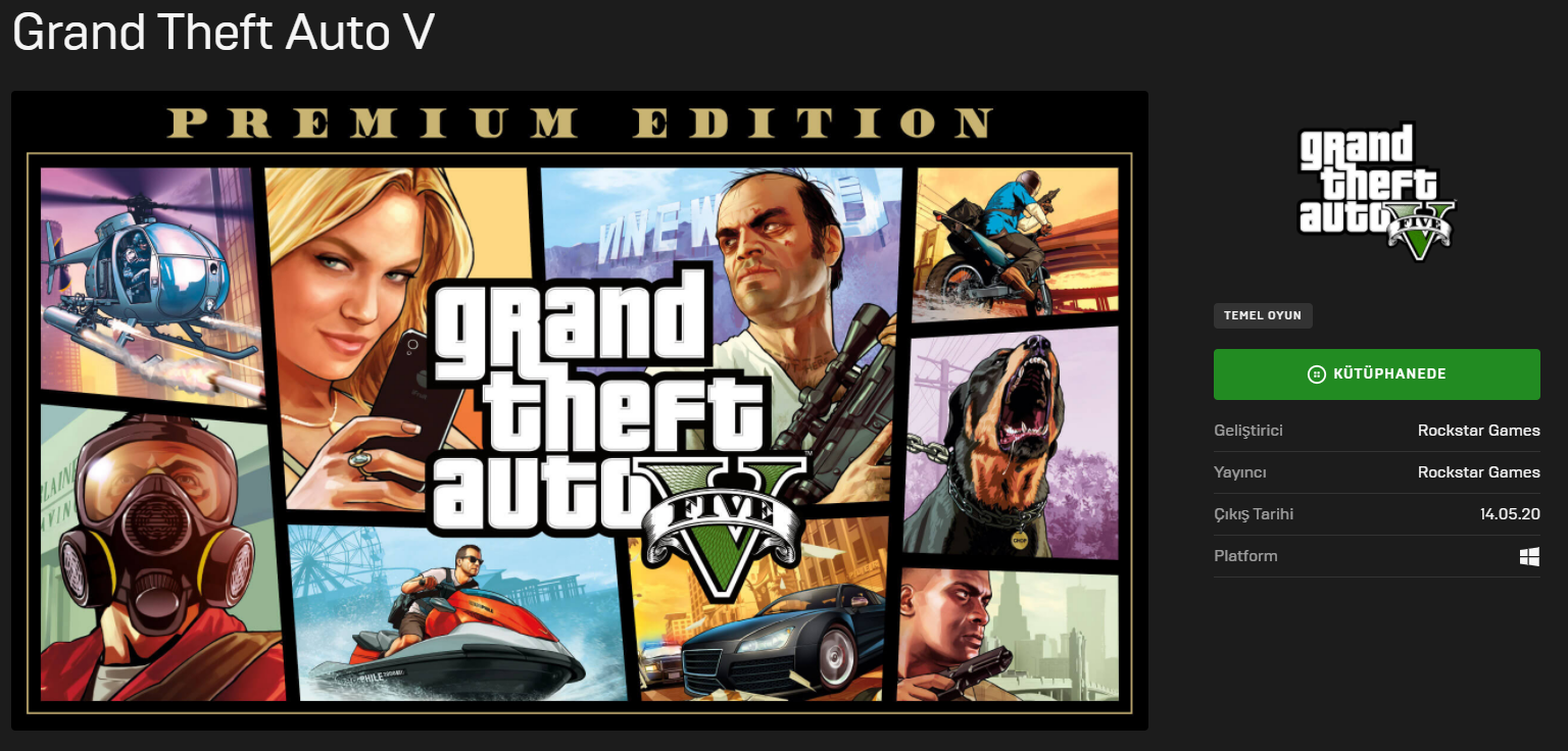 Epic Gamesten Ucretsiz GTA5 Indirme - Epic Games'ten Ücretsiz GTA5 İndirme