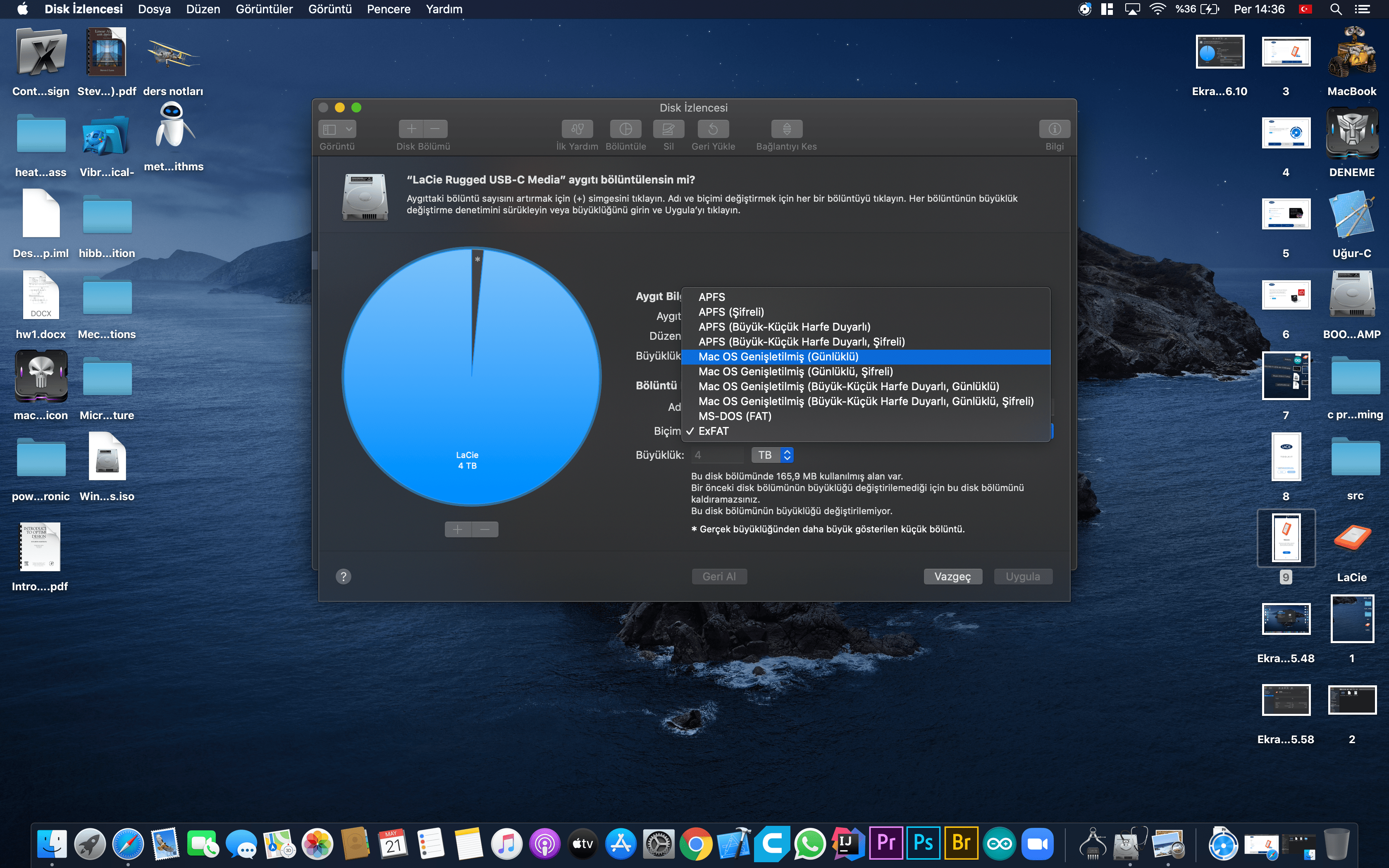 4 - Mac OsX Catalinada Harici Disk Nasıl Bölünür