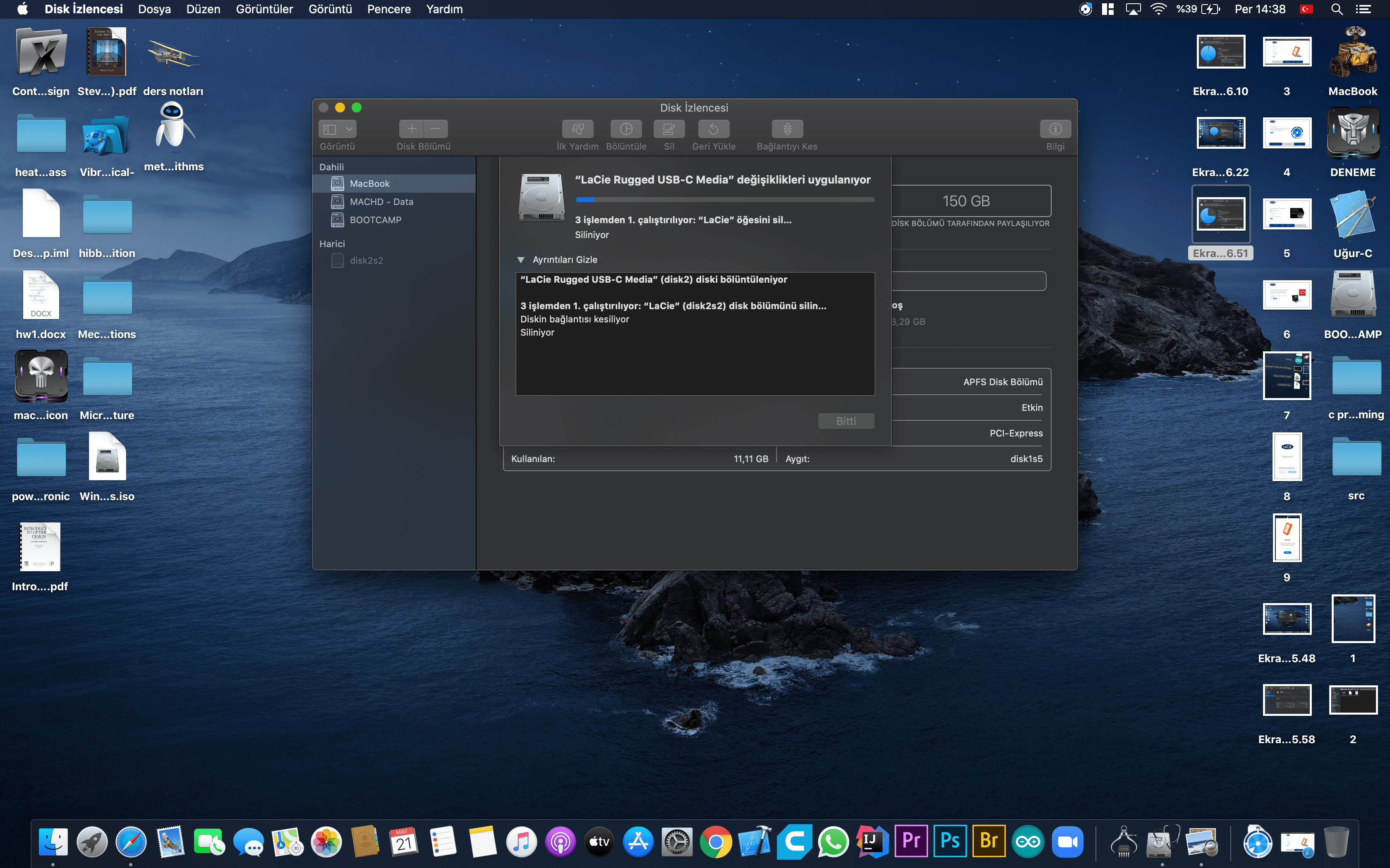 6 - Mac OsX Catalinada Harici Disk Nasıl Bölünür