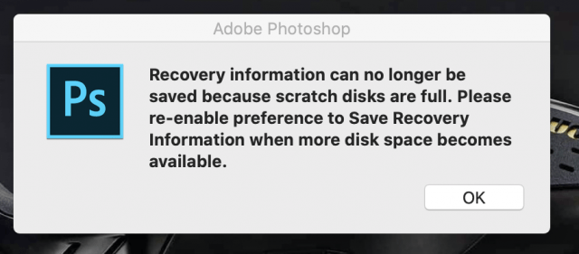 Photoshop Disk Full Hatası