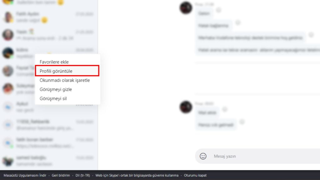 Skype Web üzerinden kişi engelleme nasıl yapılır?