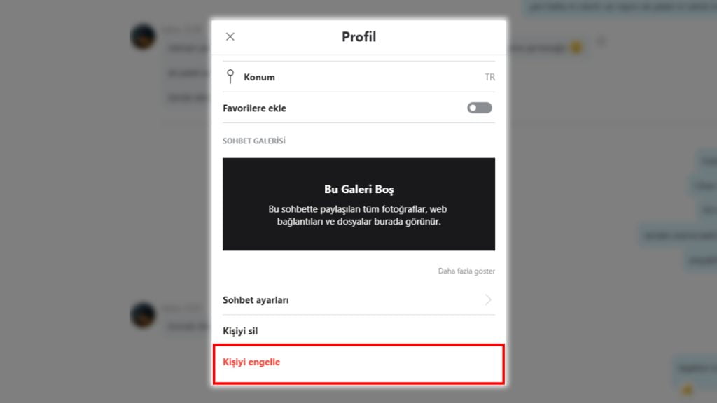 Skype Web üzerinden kişi engelleme nasıl yapılır?