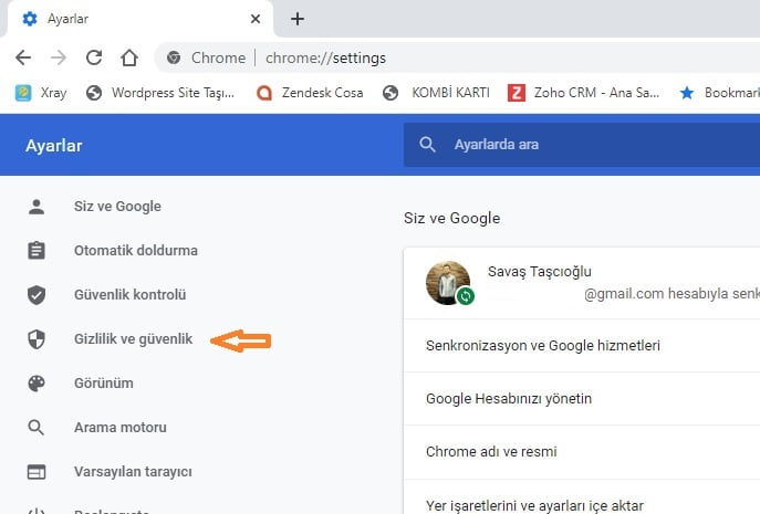 Google Chrome bildirimleri kapatma