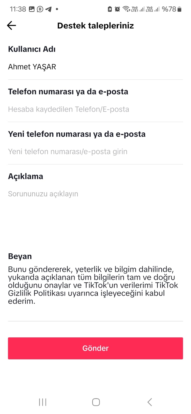 TikTok'ta Numara Değişikliği Yapma