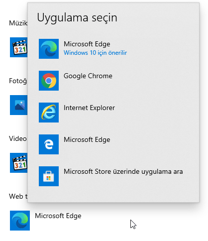 Windows 10 Varsayilan Tarayiciyi Sifirlama Sorunu Cozumu 05