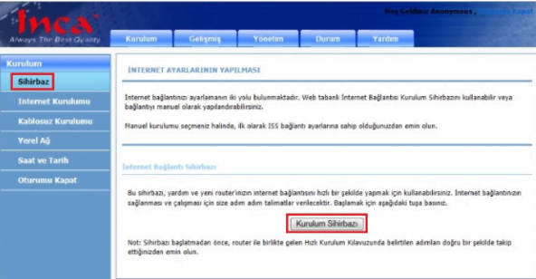 İnca IM-300NX Modem Kurulumu ve Kablosuz Ayarları