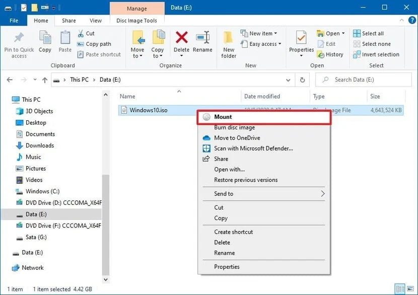 ISO Disk Görüntü Dosyası Windows 10'a Nasıl Mount Edilir? ISO Disk Görüntü Dosyası Windows 10'a Nasıl Mount Edilir?