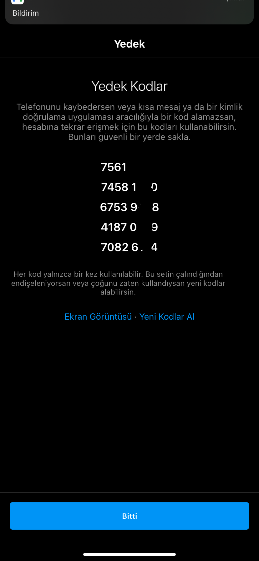 İnstagram Yedek Kod Nasıl Alınır