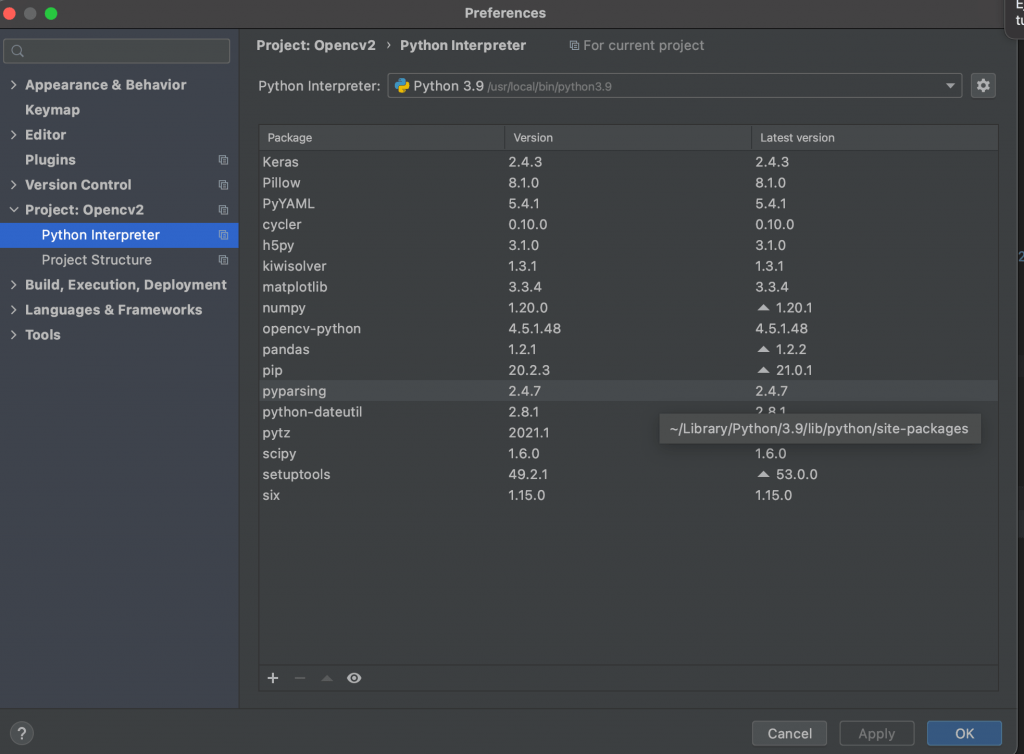 Screen Shot 2021 02 14 at 20.48.01 - MacBook'ta, PyCharm'a Kütüphane Ekleme