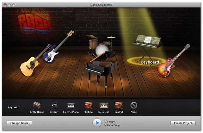 GarageBand Ses Kartı Veya Kulaklık Seçimi
