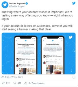 Twitter Kilitli Hesaplar İçin Bildirim