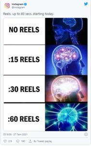 Instagram Reels Artık 60 Saniyelik Videoları Destekliyor Instagram Reels paylaşımları