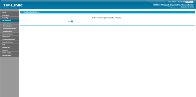 tp-link td-w9970 reset ekranı