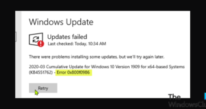 Windows Update 0x800f0986 hata giderme