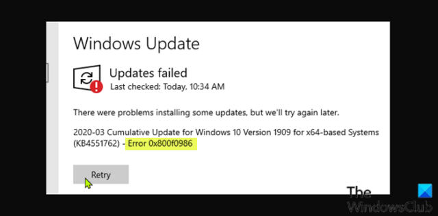Windows Update 0x800f0986 hata giderme