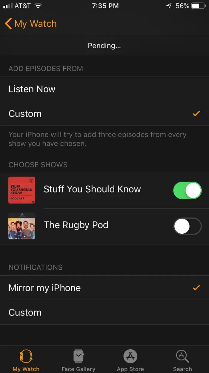 Apple Watch'a Müzik ve Podcast Ekleme