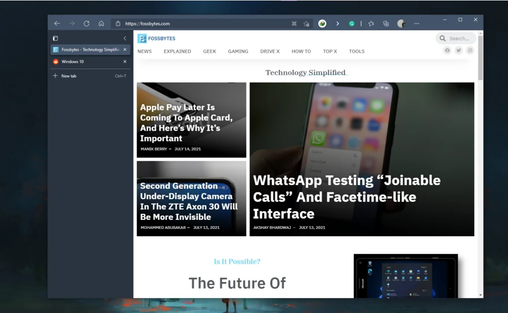 Microsoft Edge Başlık Çubuğu Nasıl Gizlenir?