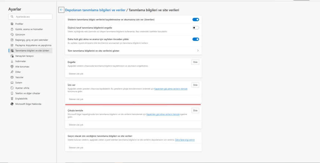 edge - Telefonlarınızda ve Tarayıcılarınızda Çerezleri Nasıl Etkinleştirirsiniz?
