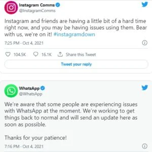 facebook resim 1 - Facebook, İnstagram ve WhatsApp 6 Saatlik Kesintinin Ardından Geri Geldi.